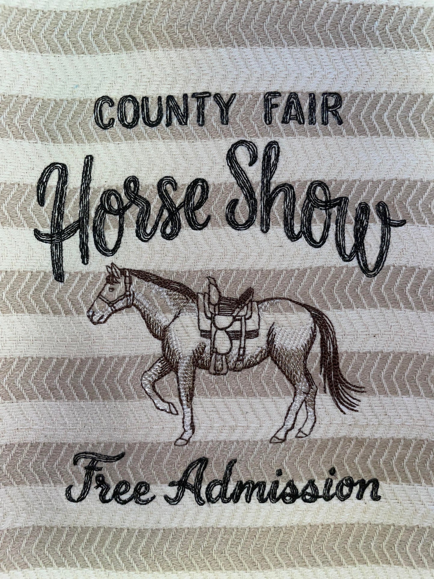 100% Turkish Cotton Horse Show XL Embroidered Hand Towel