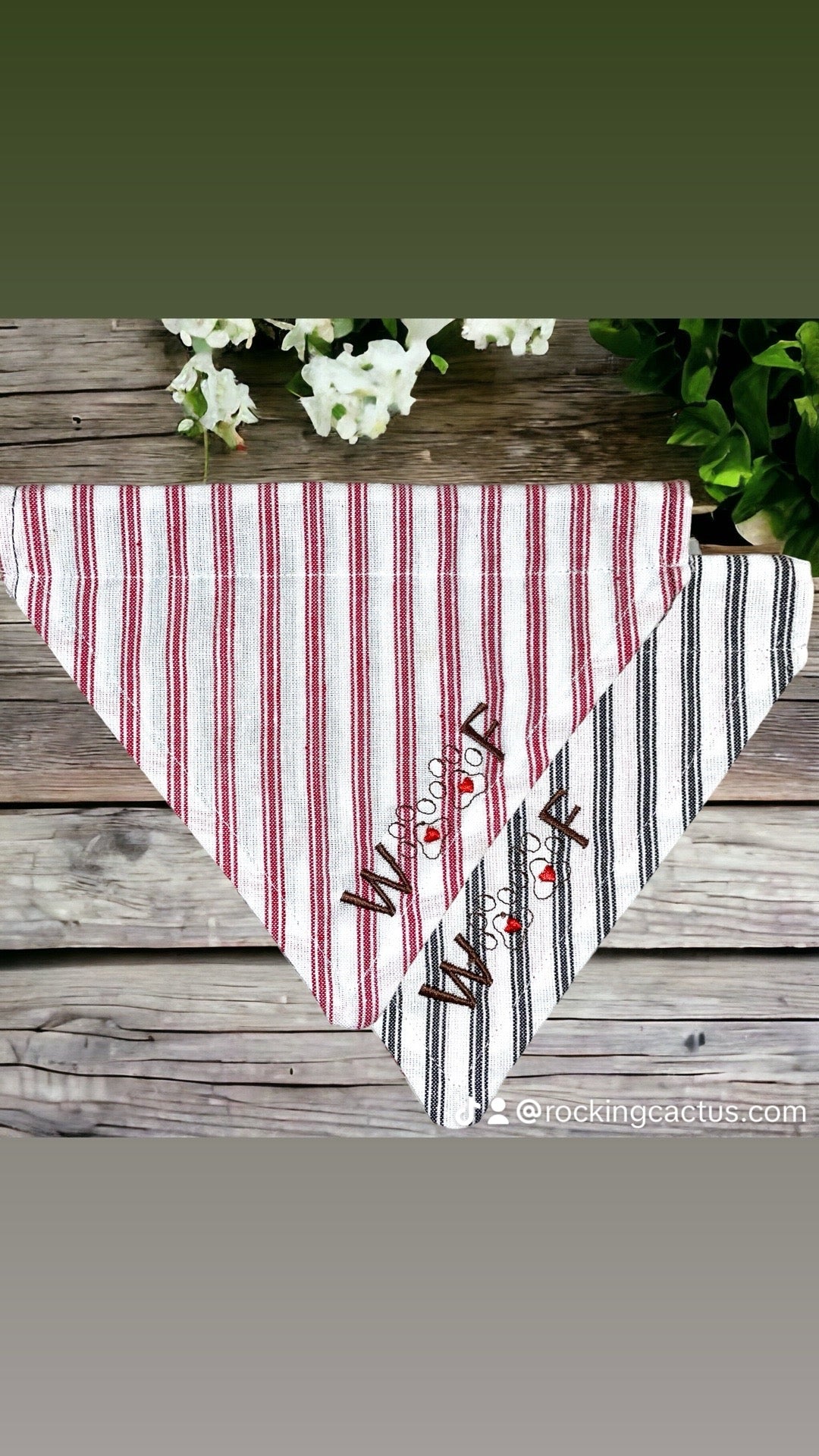 Reversible Customizable Embroidered Dog Collar