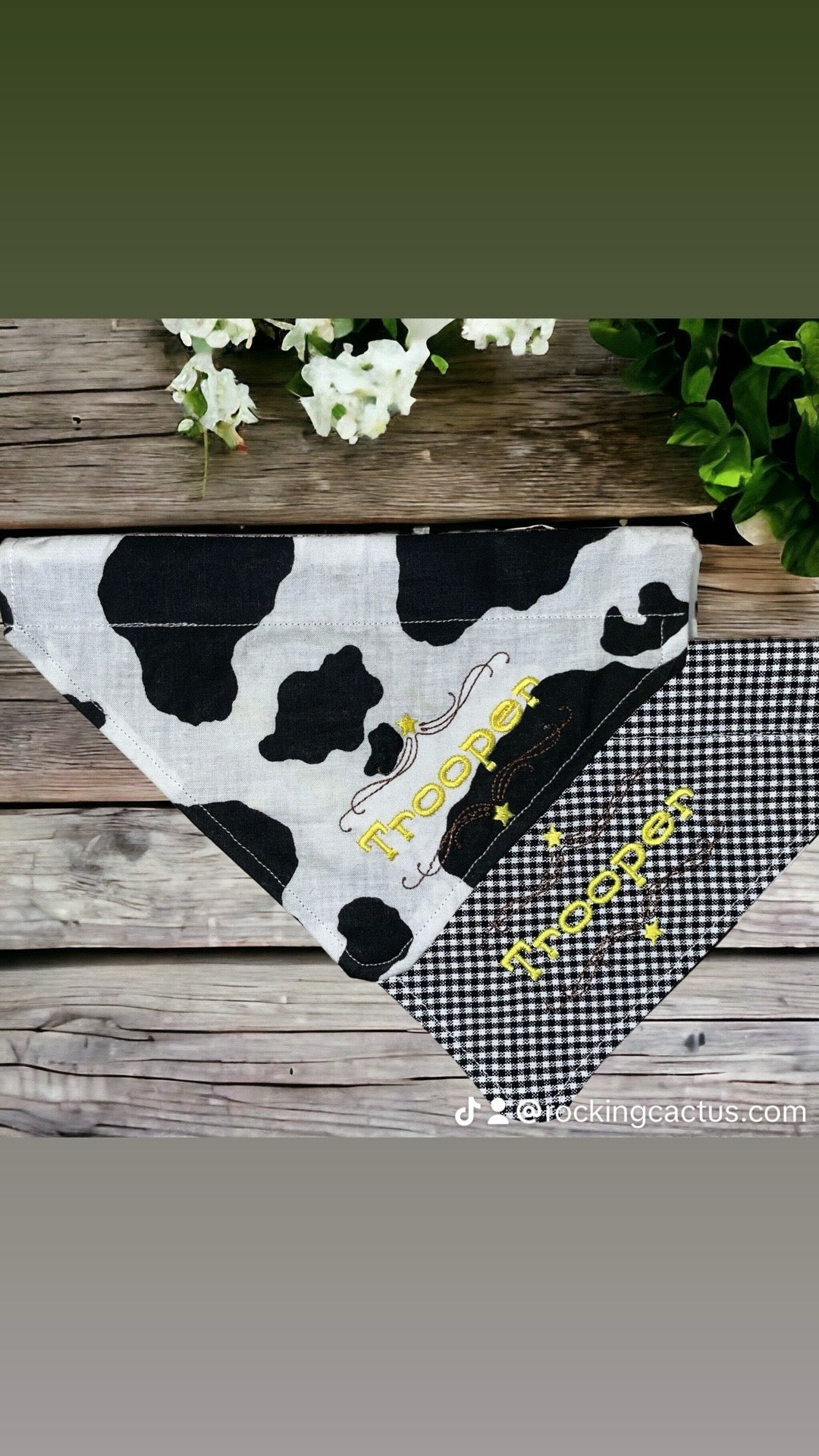 Reversible Customizable Embroidered Dog Collar