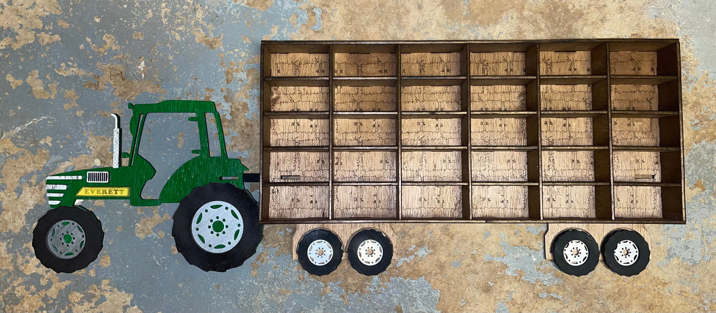 Tractor & Hay Trailer Shelf KIT for 1:64 sized Toy Animals