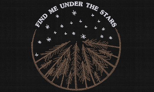 Find Me Under The Stars Embroidery File | Digital Download Embroidery | Embroidered Design For Embroidery Machine