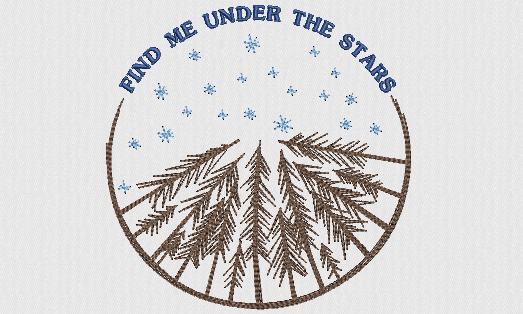 Find Me Under The Stars Embroidery File | Digital Download Embroidery | Embroidered Design For Embroidery Machine