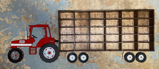 Tractor & Hay Trailer Shelf KIT for 1:64 sized Toy Animals