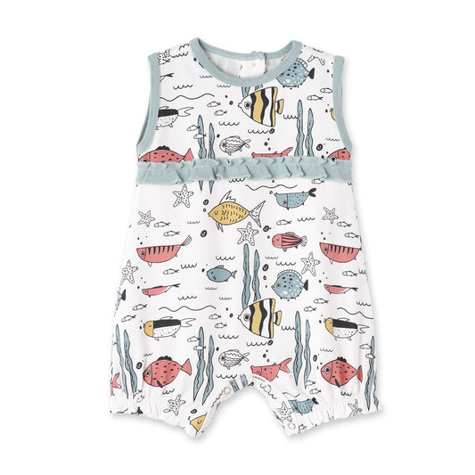 Baby Girl's Under The Sea Bamboo Shortie Romper: 12-18M