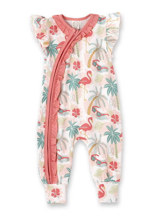 Baby Girl's Copacabana Bamboo Zipper Romper: 0-3M