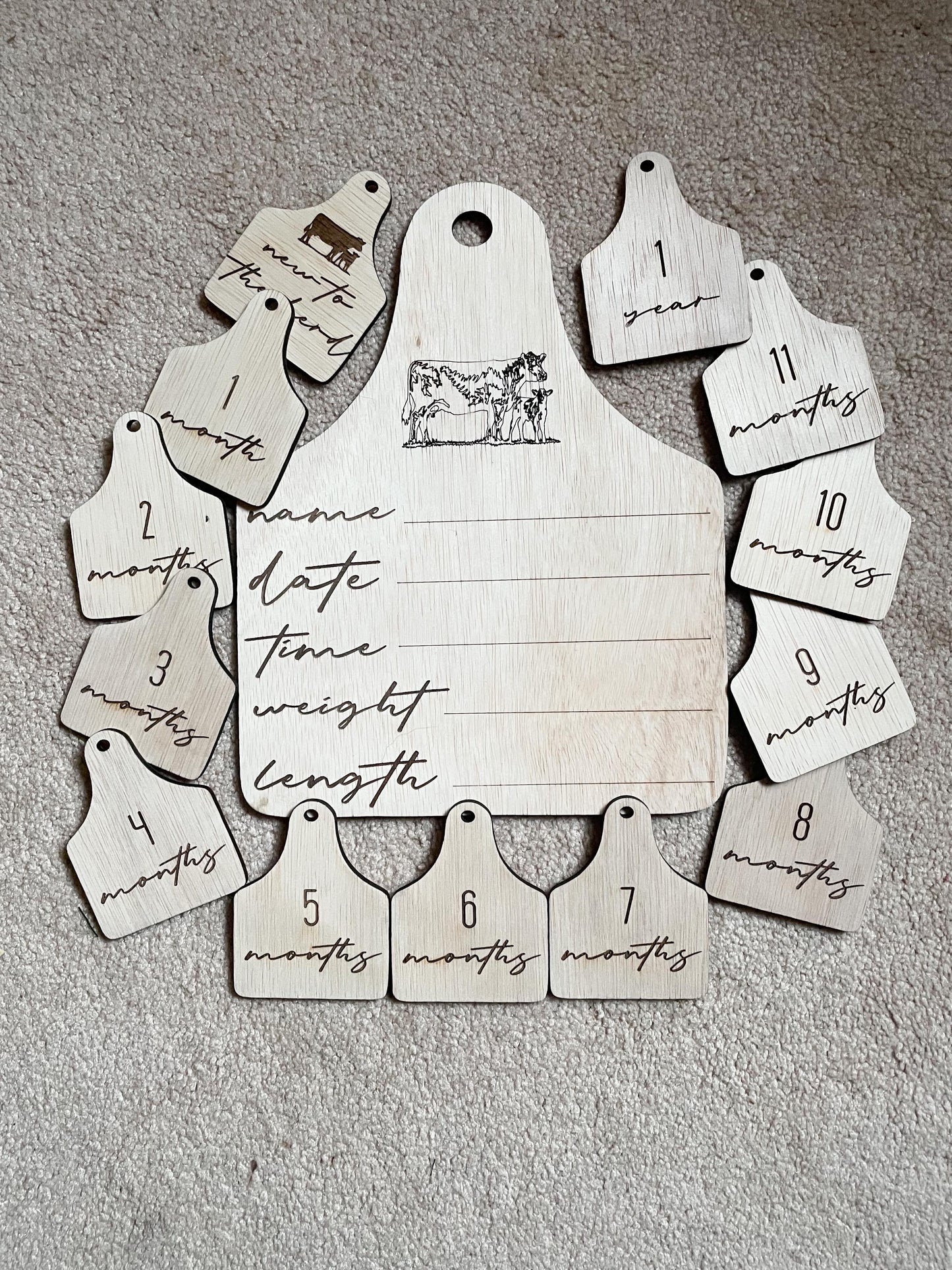 Birth Announcement Board & Milestone/Age Tags