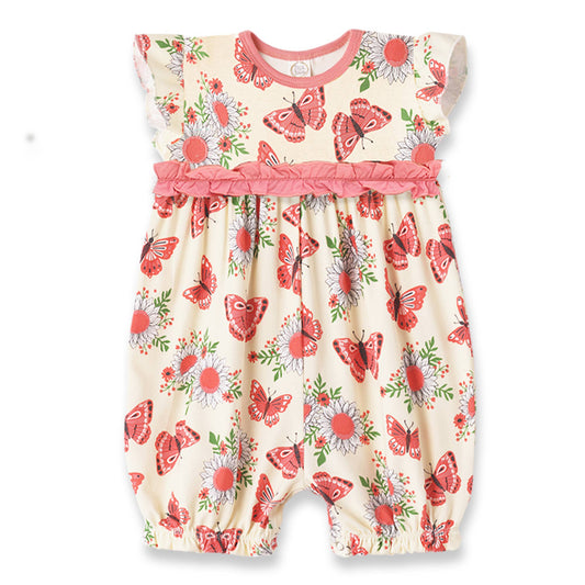 Baby Girl's Boho Picnic Bamboo Romper: 9-12M