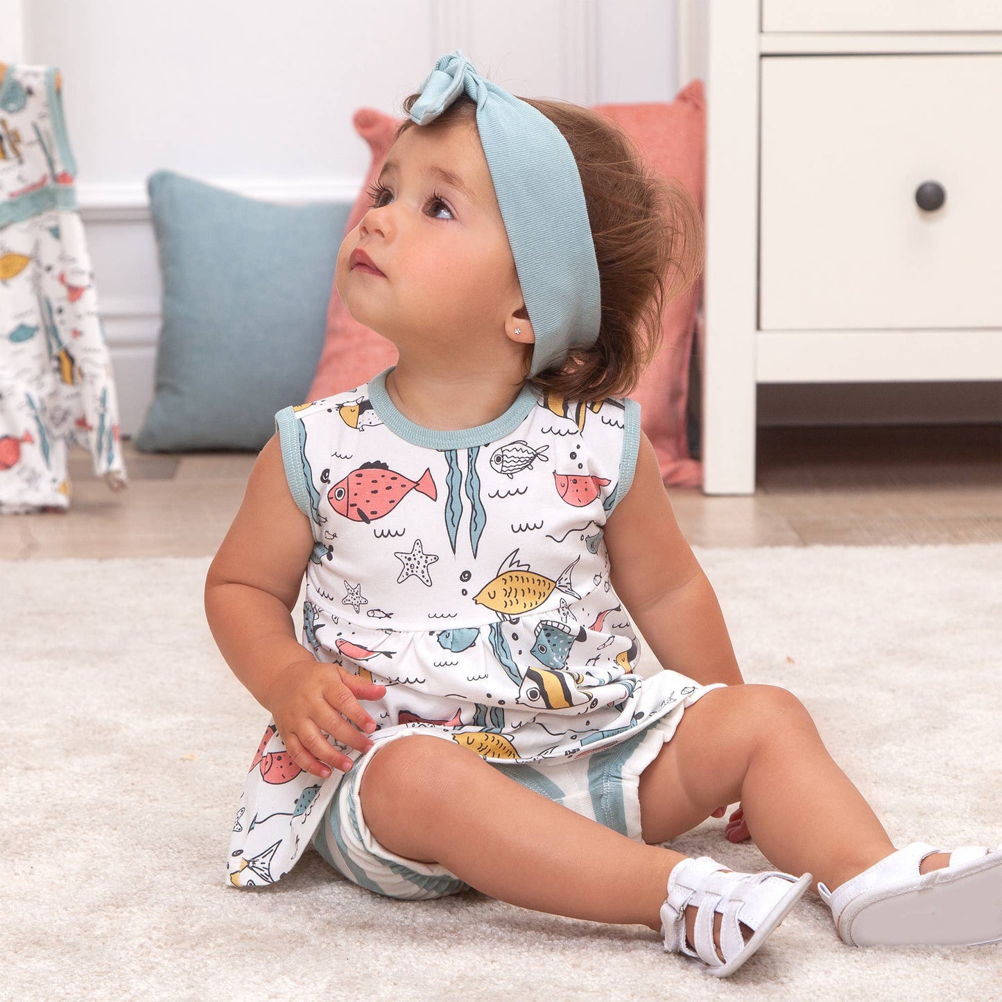 Baby Girl's Under The Sea Bamboo Set: 18-24M